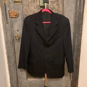 Vintage Giorgo Sant' Angelo black double breasted suit coat blazer night jacket